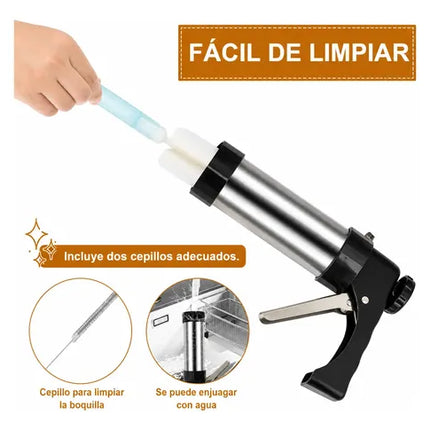 Máquina Para Churros Acero Inoxidable + 6 Moldes Negro