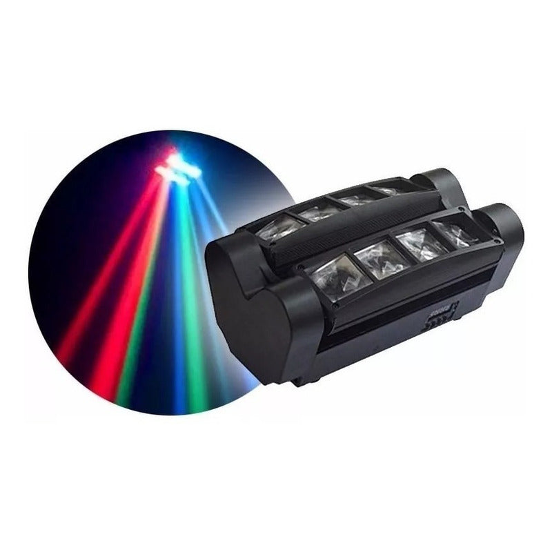 Cabeza Movil Led Spider Beam Rgbw Dmx 8x3w Luz Disco