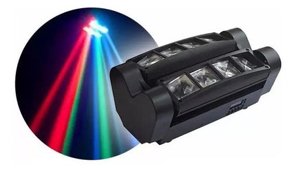 Cabeza Movil Led Spider Beam Rgbw Dmx 8x3w Luz Disco
