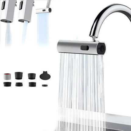 Llave Para Cocina Y Baño Adaptador Lavaplatos 3 Modos Plateado