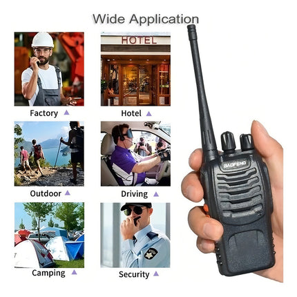 Walkie Talkie Baofeng X 2 Radios 16c 5km Alcance Negro