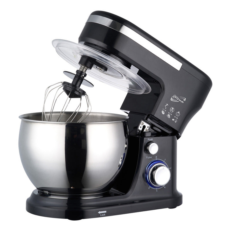 Batidora Pedestal Shiva Sm-1902 5l 600w 6 Vel. Amasadora Eléctrica Negra Negro 50 60hz