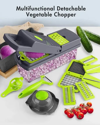 Rallador Picador Cortador Frutas Y Verduras Multiuso 14 En 1