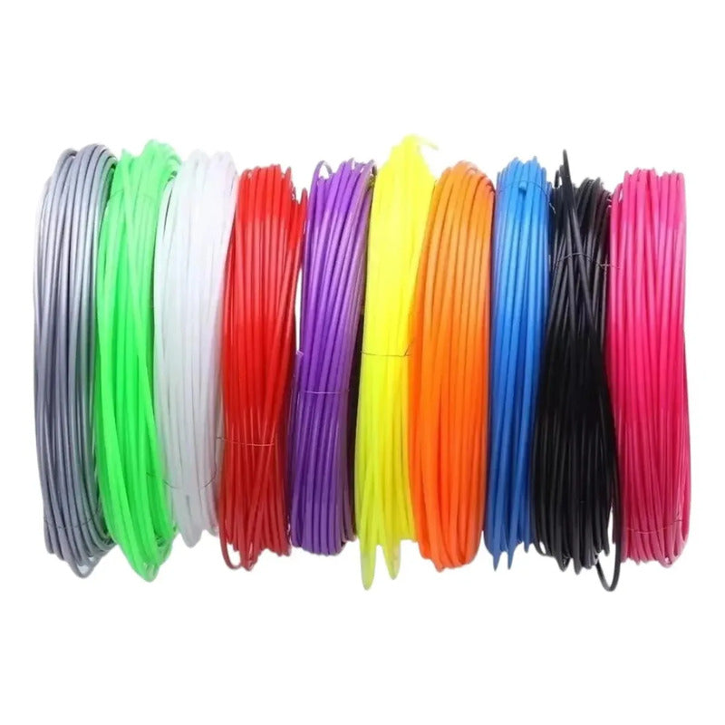 10 Filamentos Hilo Insumo Para Lápiz 3d 50mts Total Surtidos Colores
