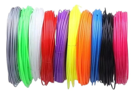 10 Filamentos Hilo Insumo Para Lápiz 3d 50mts Total Surtidos Colores