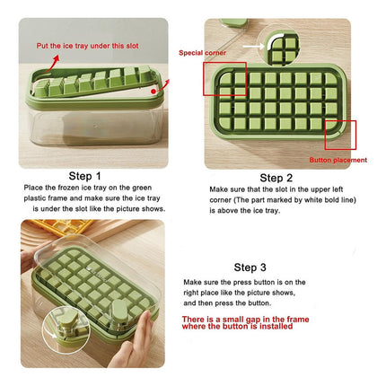 Pack De Cubeteras Para Hielo Con Tapa Y Cuchara - Verde