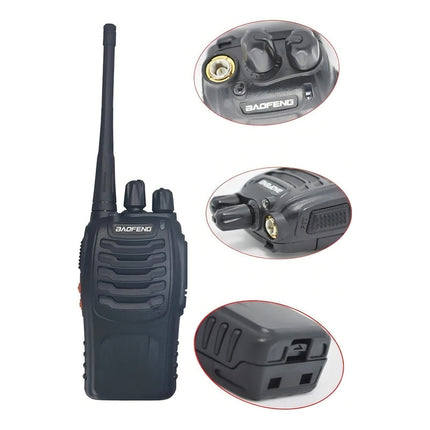 Walkie Talkie Baofeng X 2 Radios 16c 5km Alcance Negro
