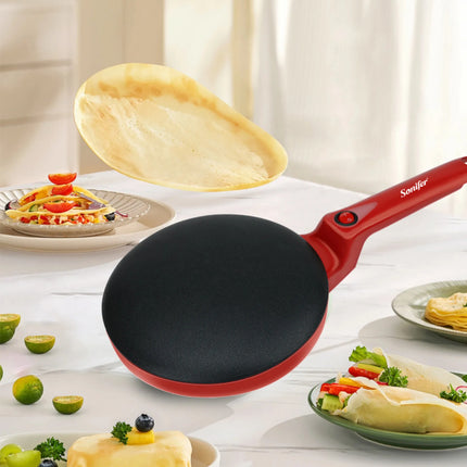Panquequera Crepe Eléctrica Antiadherente Sonifer Sf-3055 Rojo