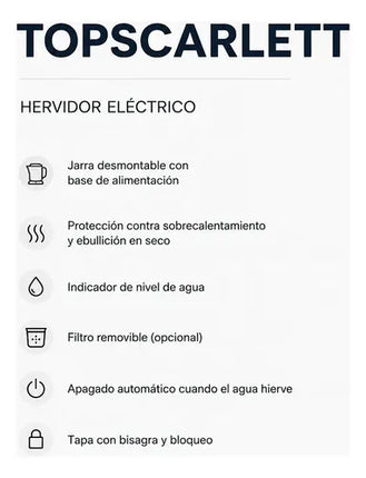 Hervidor Eléctrico Jarra Eléctrica 2 Lts. Plateado