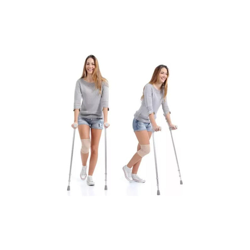 2 Bastes - Muleta Canadiense Regulable En Altura Plateado