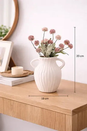 Florero Jarrón Cerámica Decorativos Para Mesa Blanco