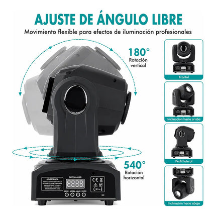 Cabeza Móvil Led Luz Disco Luces De Fiesta