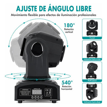 Cabeza Móvil Led Luz Disco Luces De Fiesta