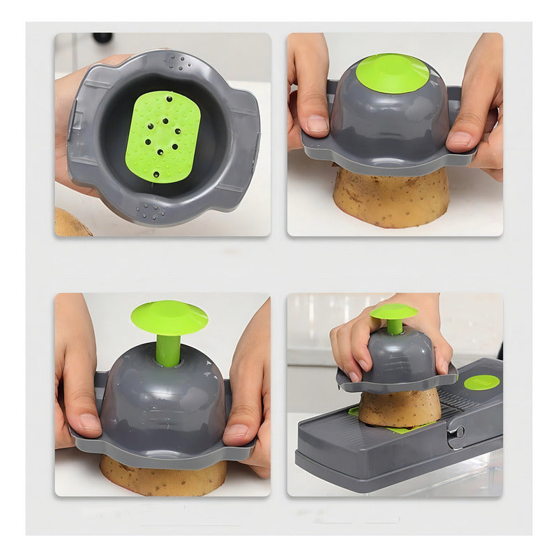 Rallador Picador Cortador Frutas Y Verduras Multiuso 14 En 1