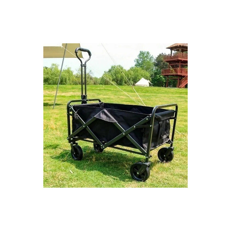 Carrito Para Compras Plegable Ideal Para El Camping Negro