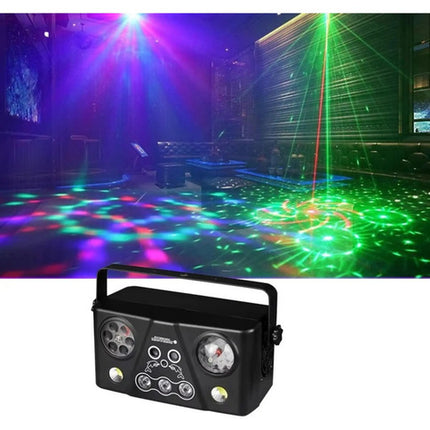 Luz De Fiesta 5 En 1 Con Láser, Led, Uv Y Control Dmx