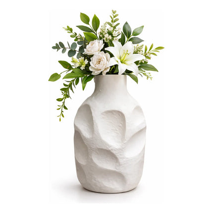 Florero Jarrón Decorativo De Cerámica Blanco