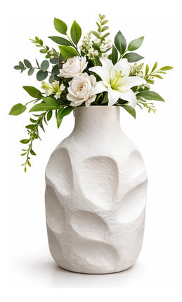 Florero Jarrón Decorativo De Cerámica Blanco