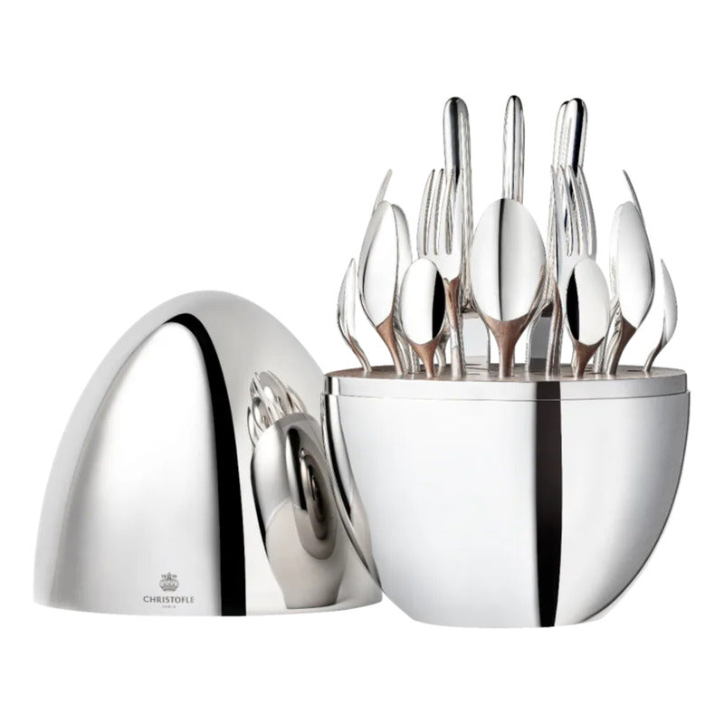 Set De 24 Cubiertos Organizador De Lujo Huevo Colores