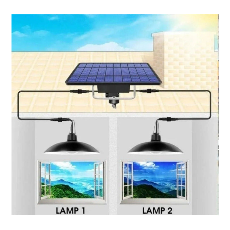 Lampara Solar Led Colgante Plafon + Control