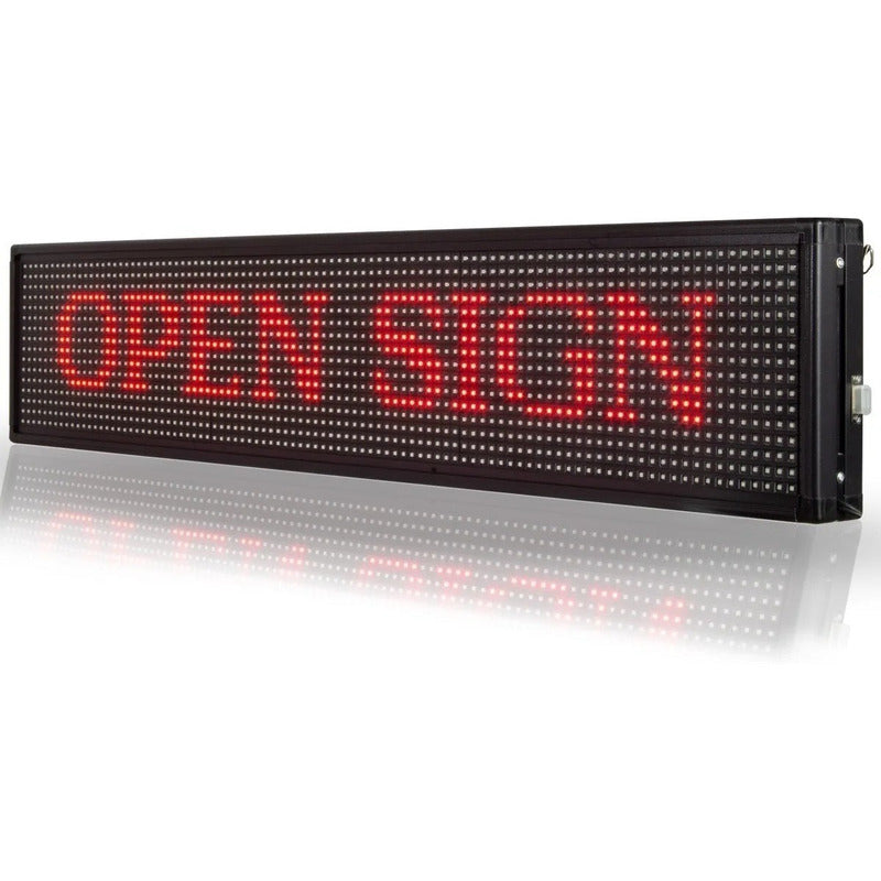 (pack 2) Letrero Led Texto Programable Rojo 130x20 Cm Wifi Rojo