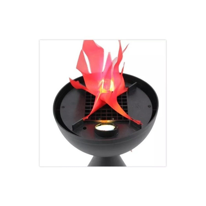 Lampara Antorcha Decorativa Con Llama Artificial Negro