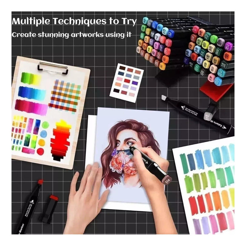 Set De 168 Marcadores Plumones Doble Puntar (premium)