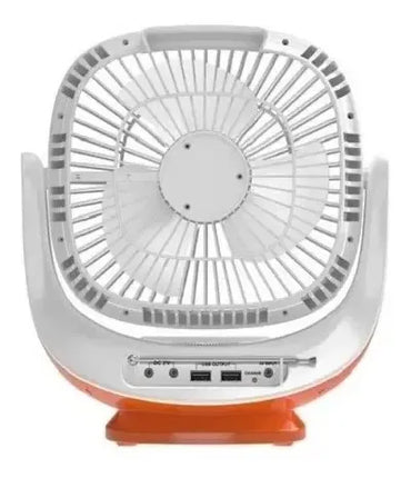 Ventilador Recargable Solar / Linterna / Radio / Bluetooth 20 Cm