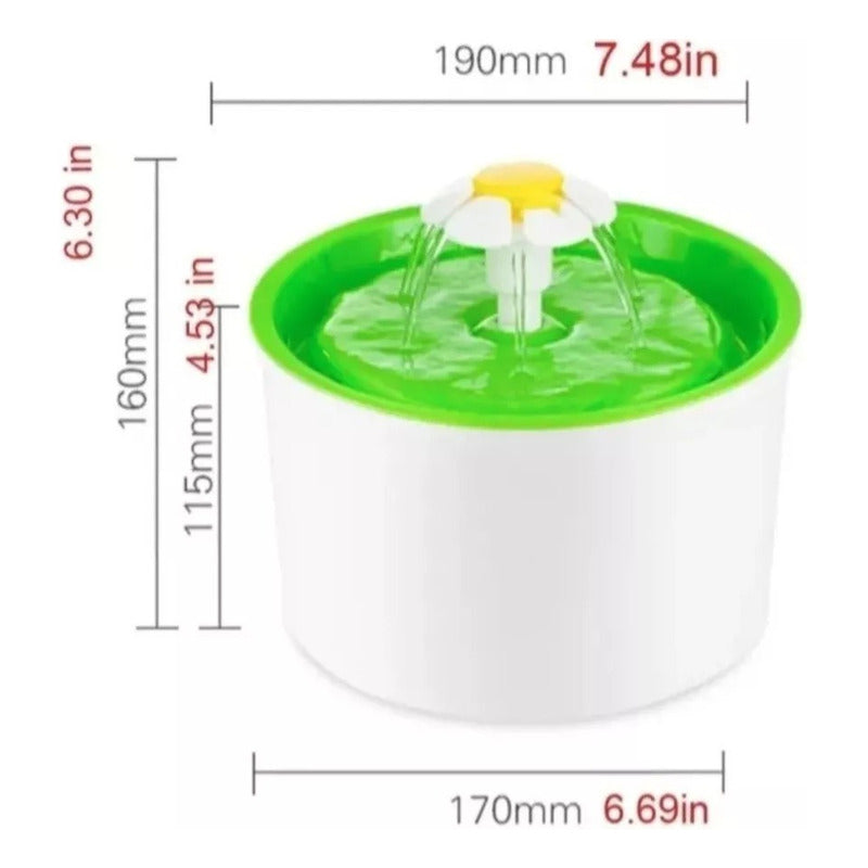 Bebedero Electrico De Agua 1.6lts Para Perros Y Gatos