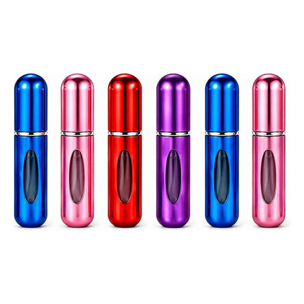 Pack 6 Atomizadores Recargables Para Perfume + 6 Estuches Rosa