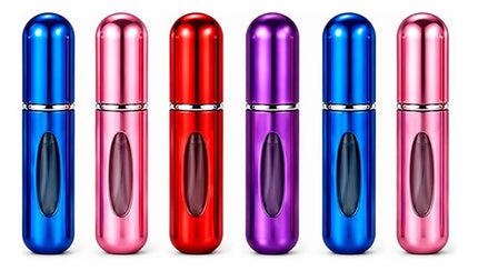 Pack 6 Atomizadores Recargables Para Perfume + 6 Estuches Rosa