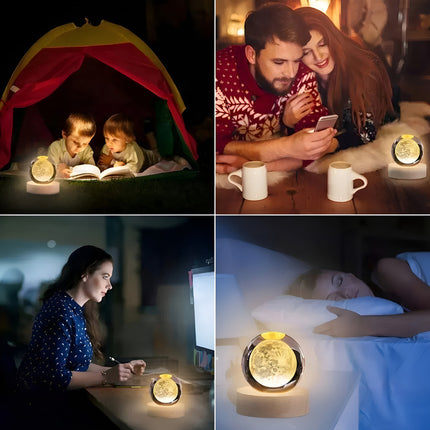Lámpara 3 Led De Velador Distintos Modelos Galaxia Amarillo Nebula
