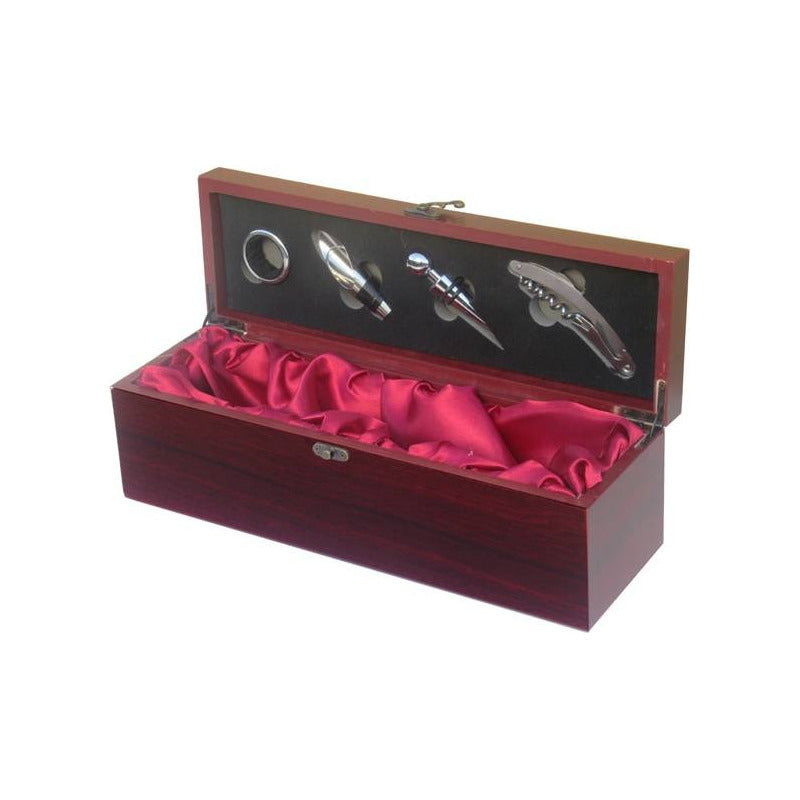 Caja De Vino Madera Con Accesorios/ Porta Vino