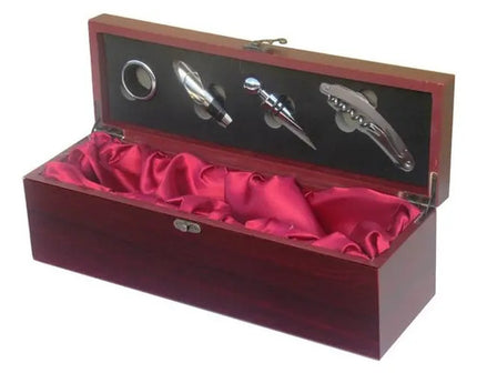 Caja De Vino Madera Con Accesorios/ Porta Vino