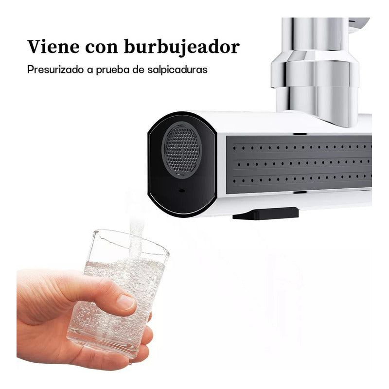 Llave Para Cocina Y Baño Adaptador Lavaplatos 3 Modos Plateado