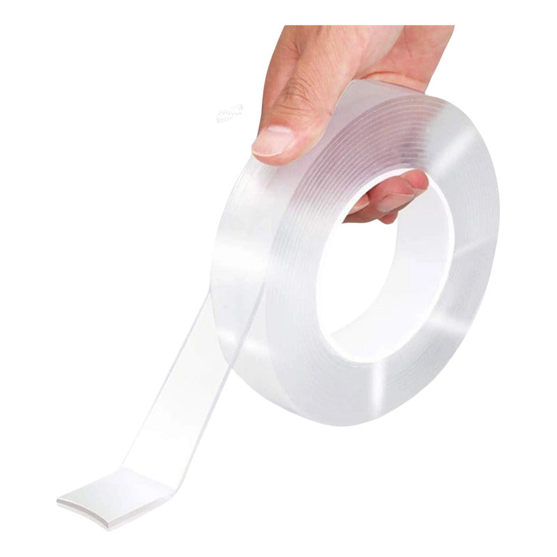 Cinta Adhesiva Mágica Multifunción Doble Contacto 3 Metros Transparente Liso