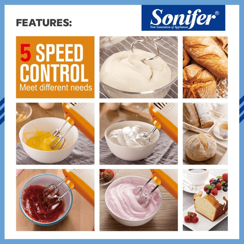 Batidora Mezcladora De Pie Sonifer Profesional 3.5 Lt Blanco