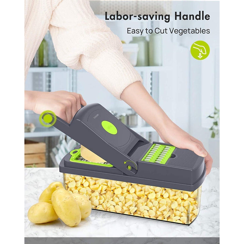 Rallador Picador Cortador Frutas Y Verduras Multiuso 14 En 1