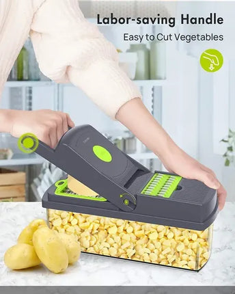 Rallador Picador Cortador Frutas Y Verduras Multiuso 14 En 1