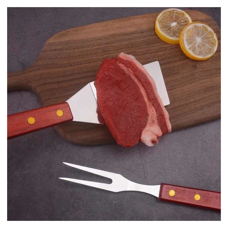 Set Parrillero Asado X3 Utensilio