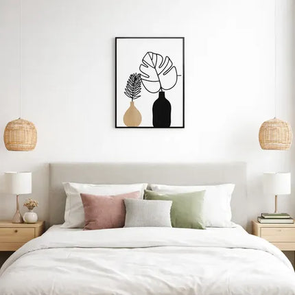 Cuadro Decorativo 40 X 60 Cm Mdf Y Metal Estilo Moderno Negro