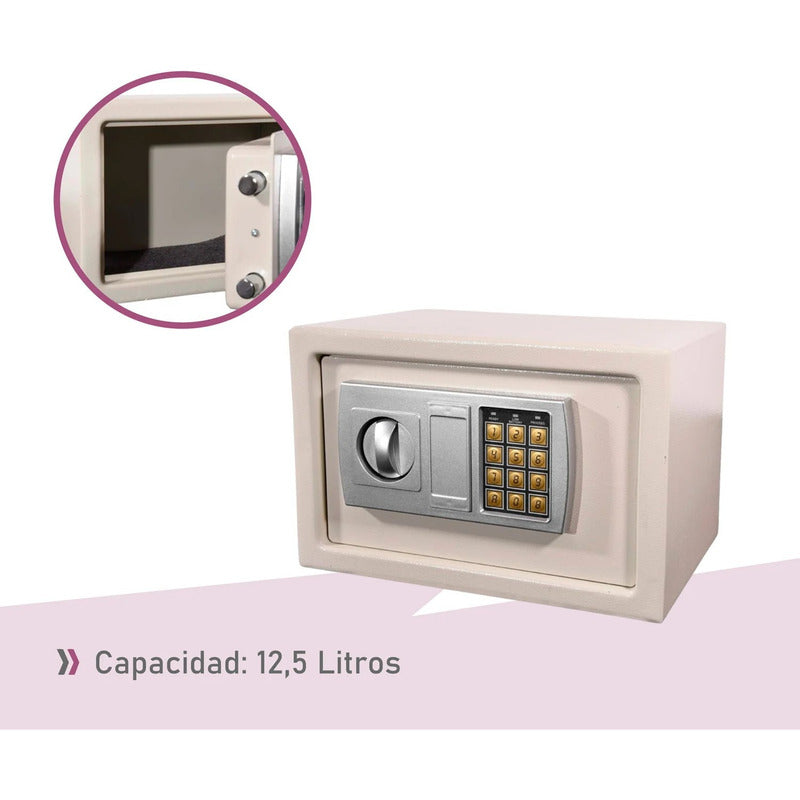 Caja Fuerte Digital Seguridad Con Llaves 31x20x20cm