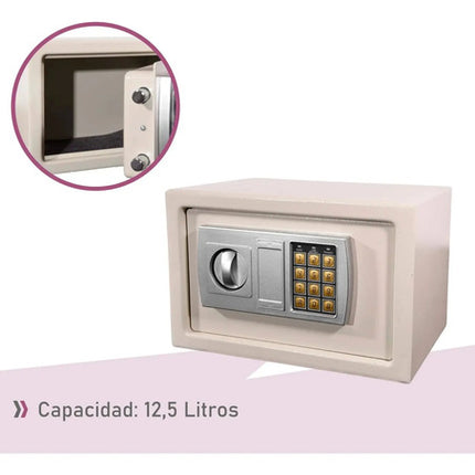 Caja Fuerte Digital Seguridad Con Llaves 31x20x20cm