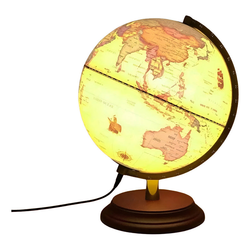 Globo Terráqueo Con Luz, Arco Y Base (23 Cm)