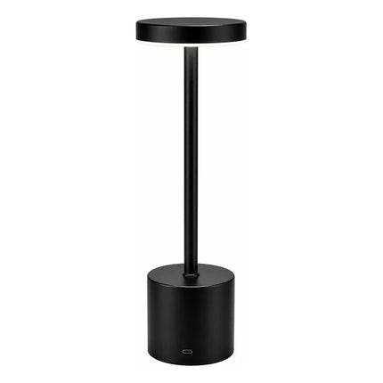 Lámpara Escritorio Inalámbrica Recargable Metal Con Led Negro