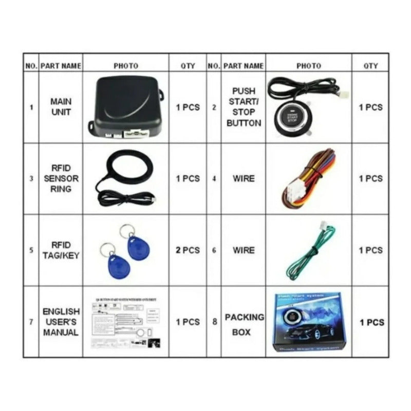 Boton De Arranque Encendido Antirrobo Start Stop Para Autos