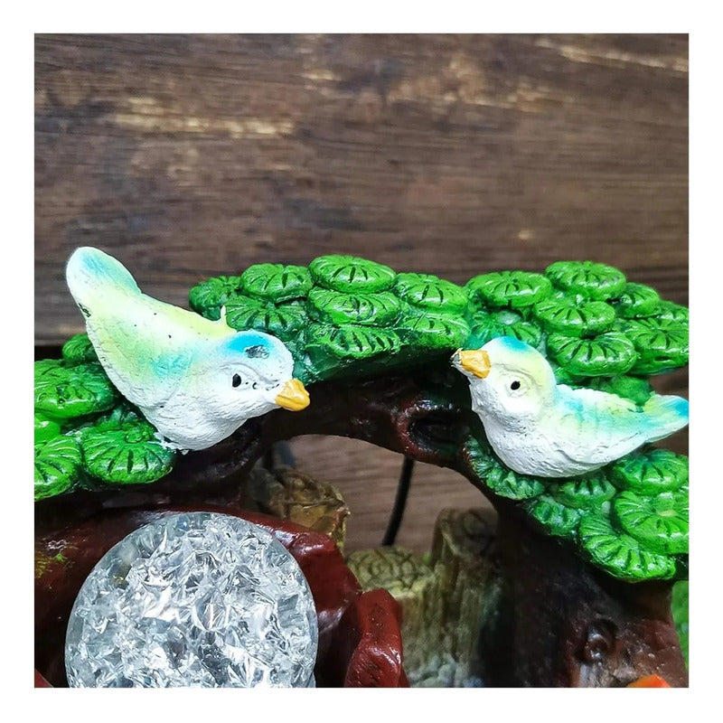 Fuente De Agua Cascada Natural Con Iluminacion Led Marrón