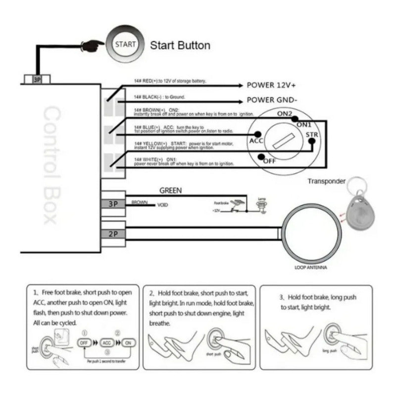 Boton De Arranque Encendido Antirrobo Start Stop Para Autos