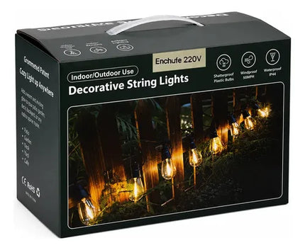Guirnalda De Luces 10 Ampolletas Led 220v Negro