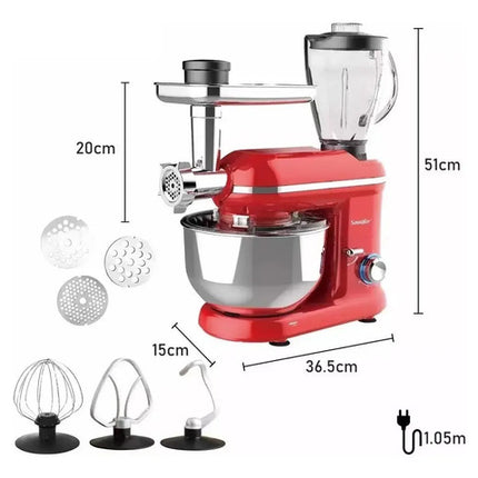 Licuadora Moledora (3 En 1) Batidora 1050 W Rojo